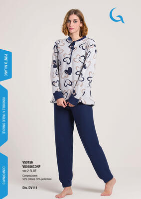 WOMEN'S SHAPED PYJAMAS M/L V50156 Tellini S.r.l. Wholesale Clothing